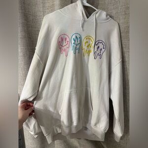 White Rue21(Gildan) dripping smiley face hoodie